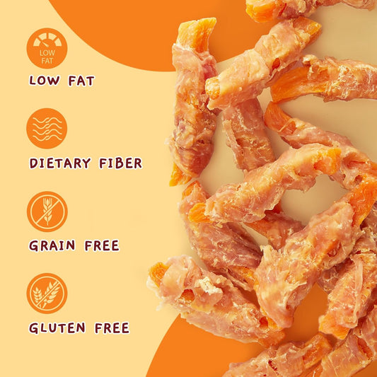 Jungle Calling Dog Treats, Skinless Chicken Wrapped Sweet Potato, Gluten And Grain Free, Chewy Dog Bites For Balanced Nutrition, 10.6 Oz