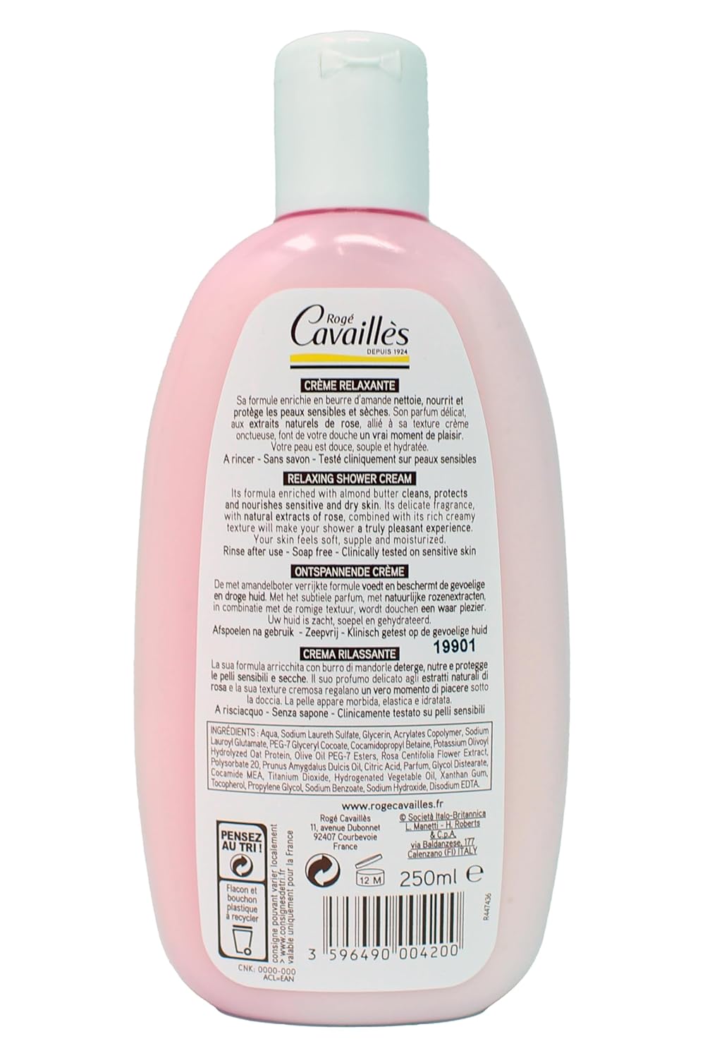 Rogã Cavaillès Almond Butter And Rose Shower Cream 250Ml : Beauty & Personal Care