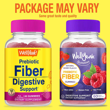 Prebiotic Fiber Gummies For Adults Fiber Supplement For Women And Men - Digestive Health Fiber Supplements - Vegan, Gluten-Free, And Non Gmo - Berry Flavor - 60 Count
