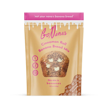 GoNanas Cinnamon Roll Banana Bread Mix, Vegan, Gluten Free Healthy Snacks. Oat Flour Bread or Muffin Mix. Women Owned, US Ingredients, Dairy Free, Nut Free, Delicious Snacks (1 Pack)