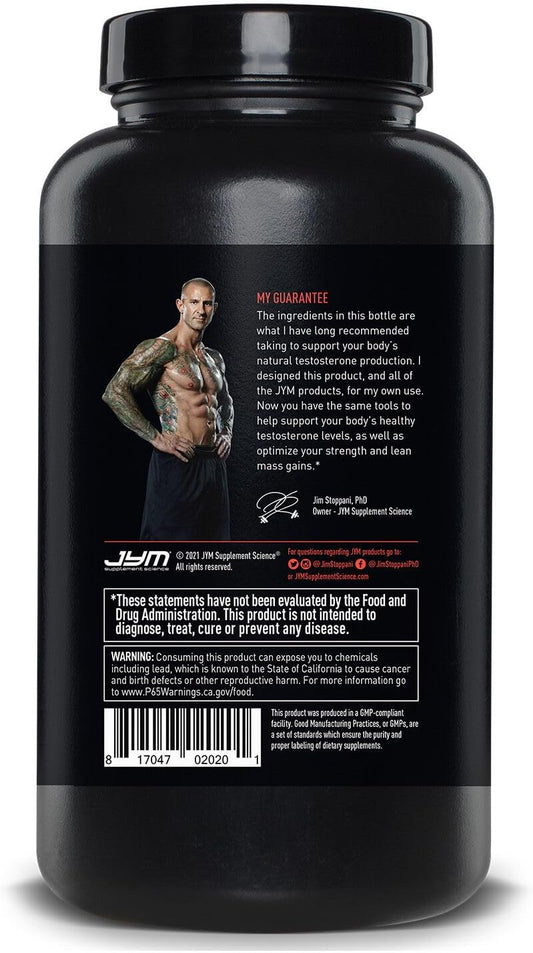 Alpha Jym Testosterone Support | Male Vitality, Hormone Optimization, Ashwagandha, Fenugreek, Eurycoma, Damiana, Quercetin, Dim | Jym Supplemental Science | 180 Vegetarian Capsules
