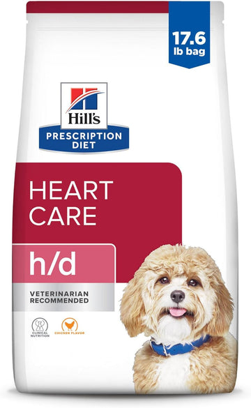 Hill'S Prescription Diet H/D Heart Care Chicken Flavor Dry Dog Food, Veterinary Diet, 17.6 Lb. Bag