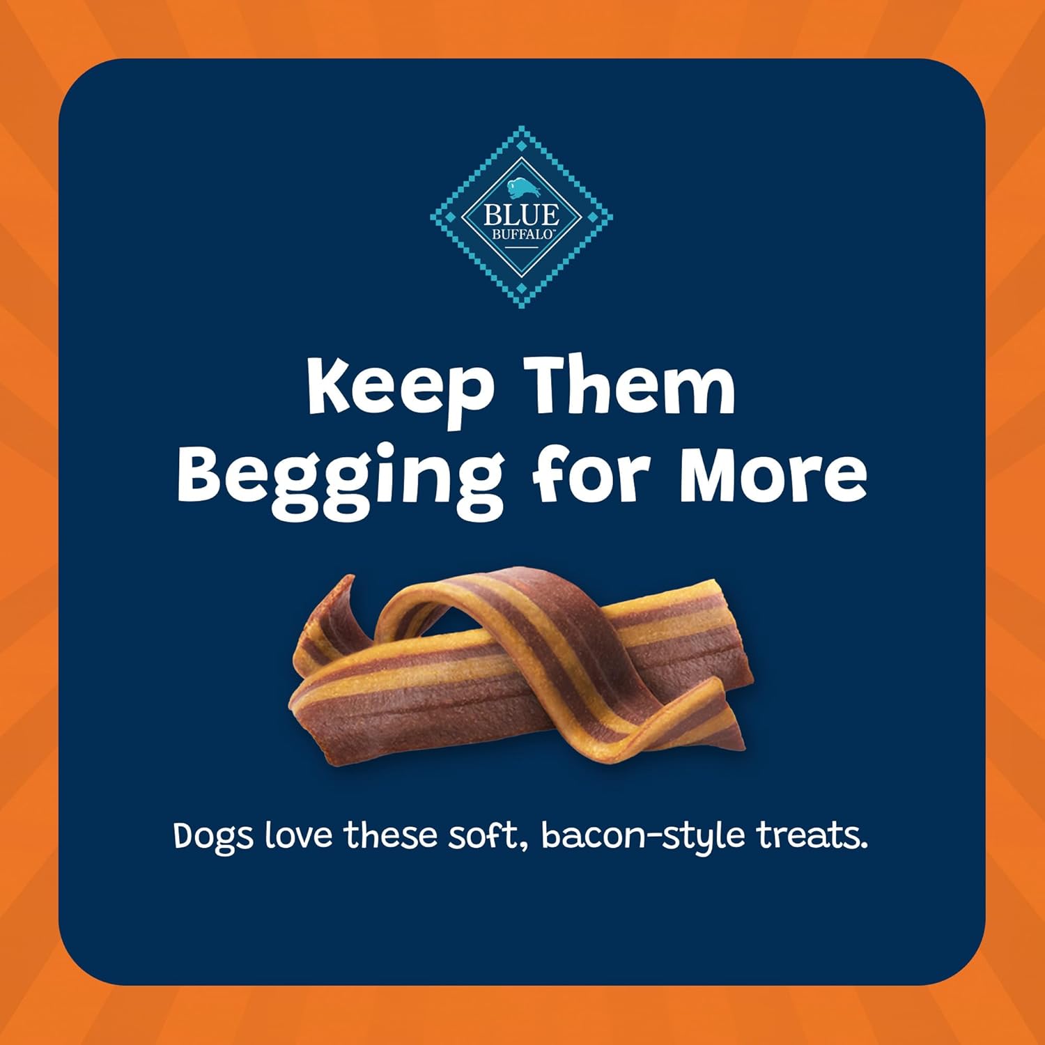 Blue Buffalo Sizzlers Natural Soft Dog Treats, Bacon-Style Soft-Moist Dog Treats with Real USA Pork, Original Flavor, 6-oz. Bag : Pet Supplies
