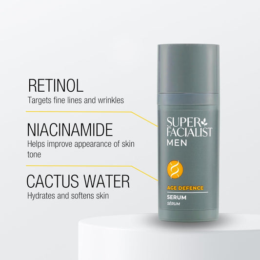 Super Facialist For Men Anti-Aging Serum - Mens Skin Care, Retinol, Niacinamide, Firmer, Hydrated, And Smoother Skin, Vegan Friendly, 30Ml