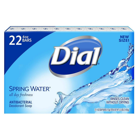 Dial Antibacterial Bar Soap, Spring Water, 30 Count : Beauty & Personal Care