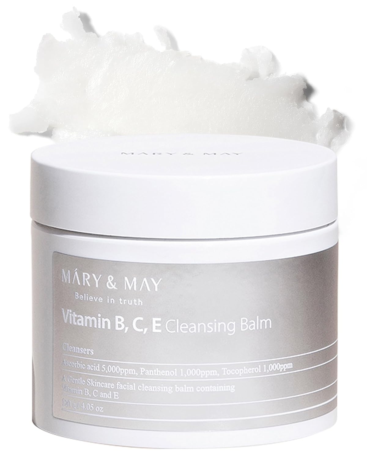 Mary&May Vitamin B, C, E Cleansing Balm - Oil Balm Gentle Makeup Remover And Skin Purifier For Glowing, Clear Skin - Hypoallergenic And Cruelty-Free, Ewg Ingredients, 4.06Oz