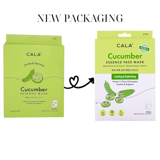 Cala Cucumber Essence Full Face Facial Mask Sheets - 5 Pieces, Made In Korea