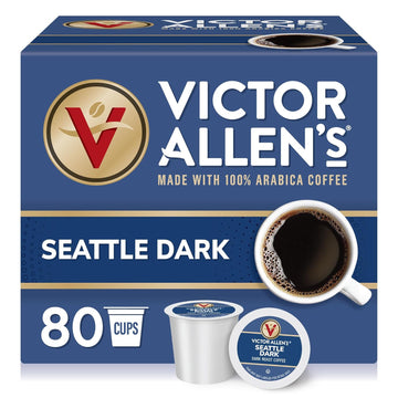 Victor Allen'S Coffee Seattle Dark, Dark Roast, 80 Count, Single Serve Coffee Pods For Keurig K-Cup Brewers