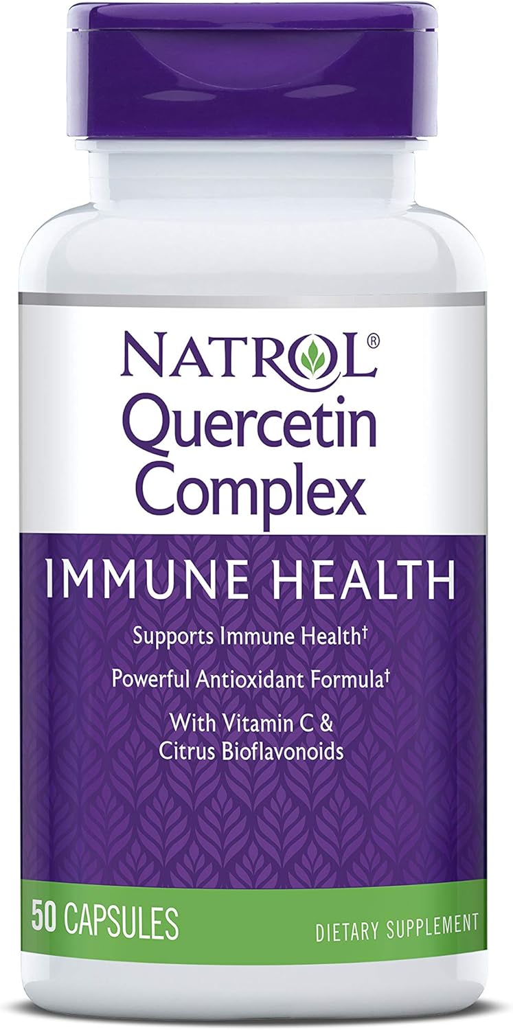 Natrol Quercetin Complex, Immune Health With Vitamin C And Citrus Bioavonoids, 500 Mg 50 Count