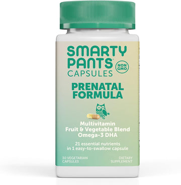 SmartyPants Prenatal Vitamins for Women with DHA and Folate - Daily Capsule Multivitamin: Vitamin C, B12, D3, Zinc for Immunity & Omega 3 Fish Oil, 30 Capsules (30 Day Supply)