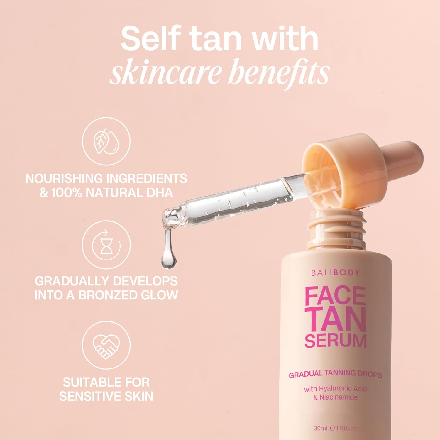 Bali Body Face Tan Serum | Gradual Face Serum for a Customizable Tan | Lightweight, includes Hyaluronic Acid & Niacinamide for All Skin Types | Vegan, Cruelty Free, Australian Made (30 ml/1.01 fl oz) : Amazon.co.uk: Beauty