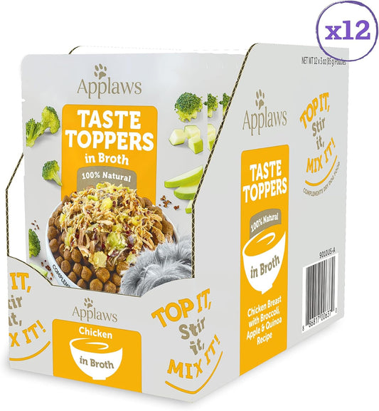 Applaws Taste Toppers, Limited Ingredient Dog Food Topper, Beef With Green Beans, Sweet Potato & Red Pepper In Broth (12 X 3Oz Pouches)