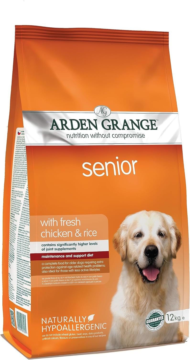 Arden Grange Senior Dry Dog Food with Fresh Chicken and Rice, 12 kg :Pet Supplies