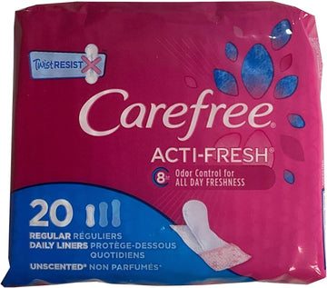 Carefree Acti-Fresh Body Shape Pantiliners Regular Unscented - 20 Liners, Pack of 4 : Health & Household