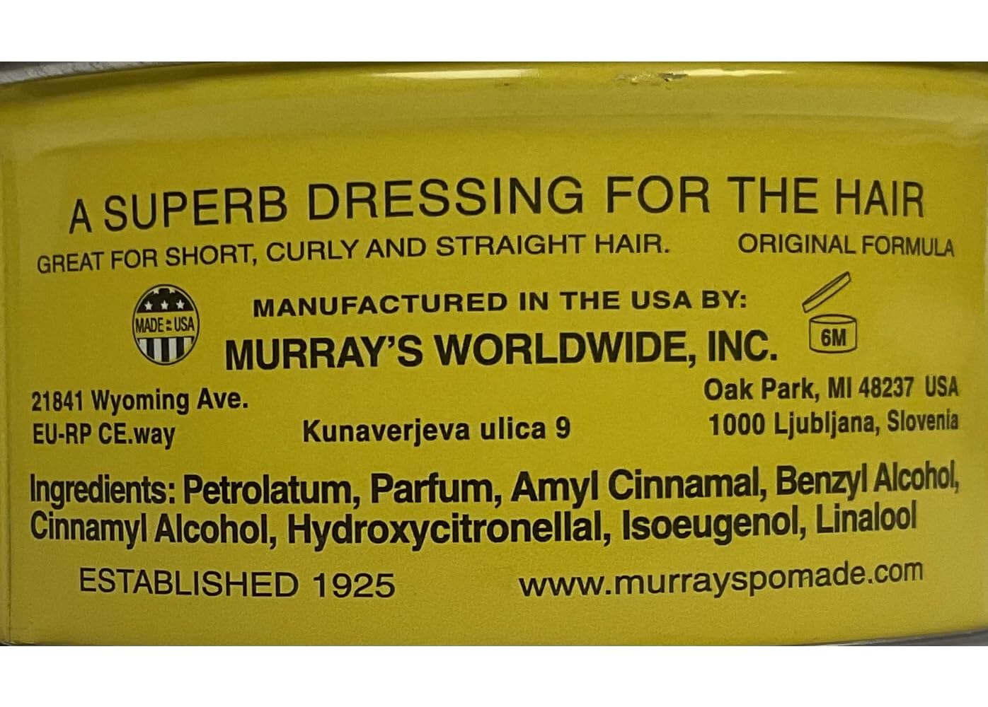 Murrays Nu Nile Hair Slick Dressing Pomade 3Oz Jar By Murrays : Beauty & Personal Care