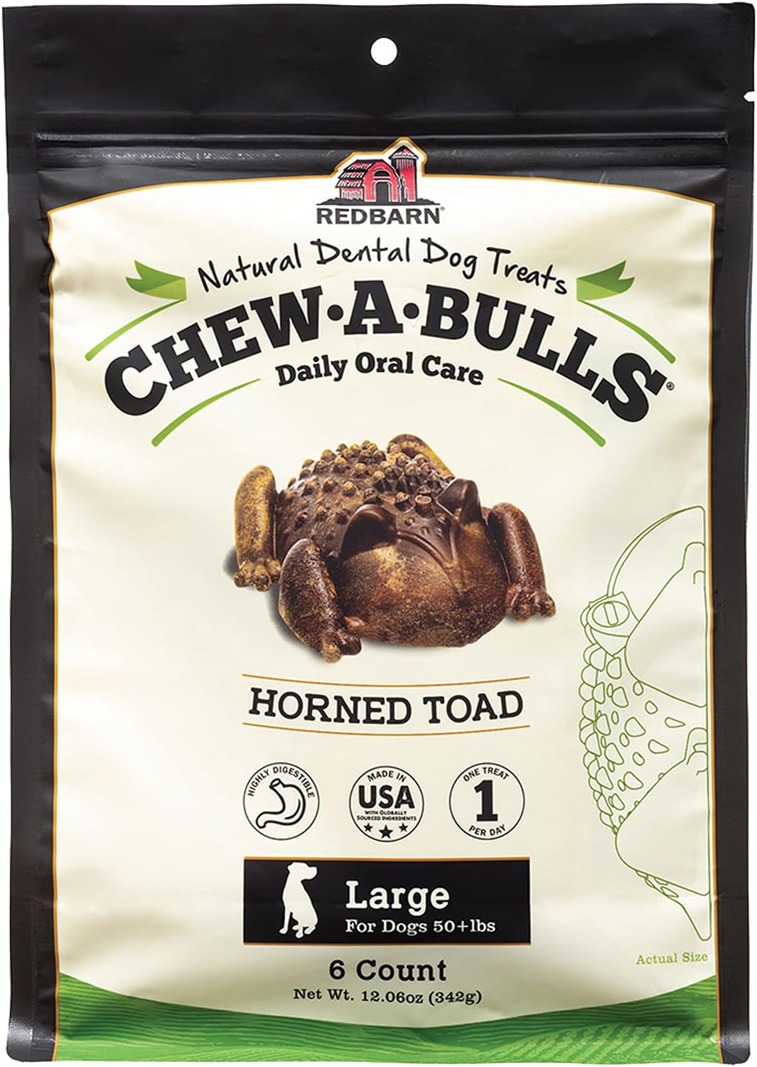Redbarn Chew-A-Bulls (Size: Large | Shape: Toad | 6-Count (Pack Of 1))