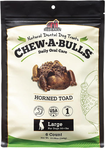 Redbarn Chew-A-Bulls (Size: Large | Shape: Toad | 6-Count (Pack Of 1))