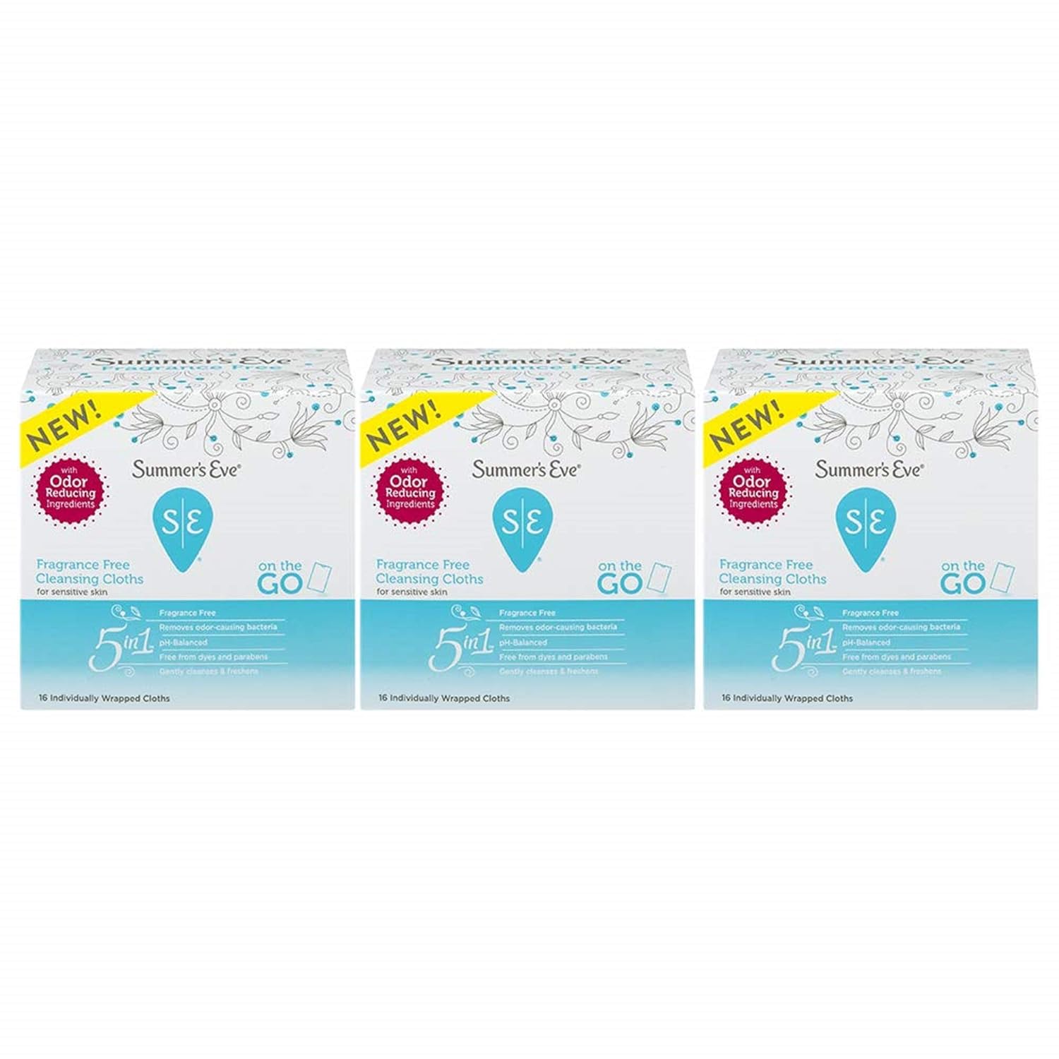 Summer'S Eve Individually Wrapped Cleansing Cloths, Unscented,White 48 Count