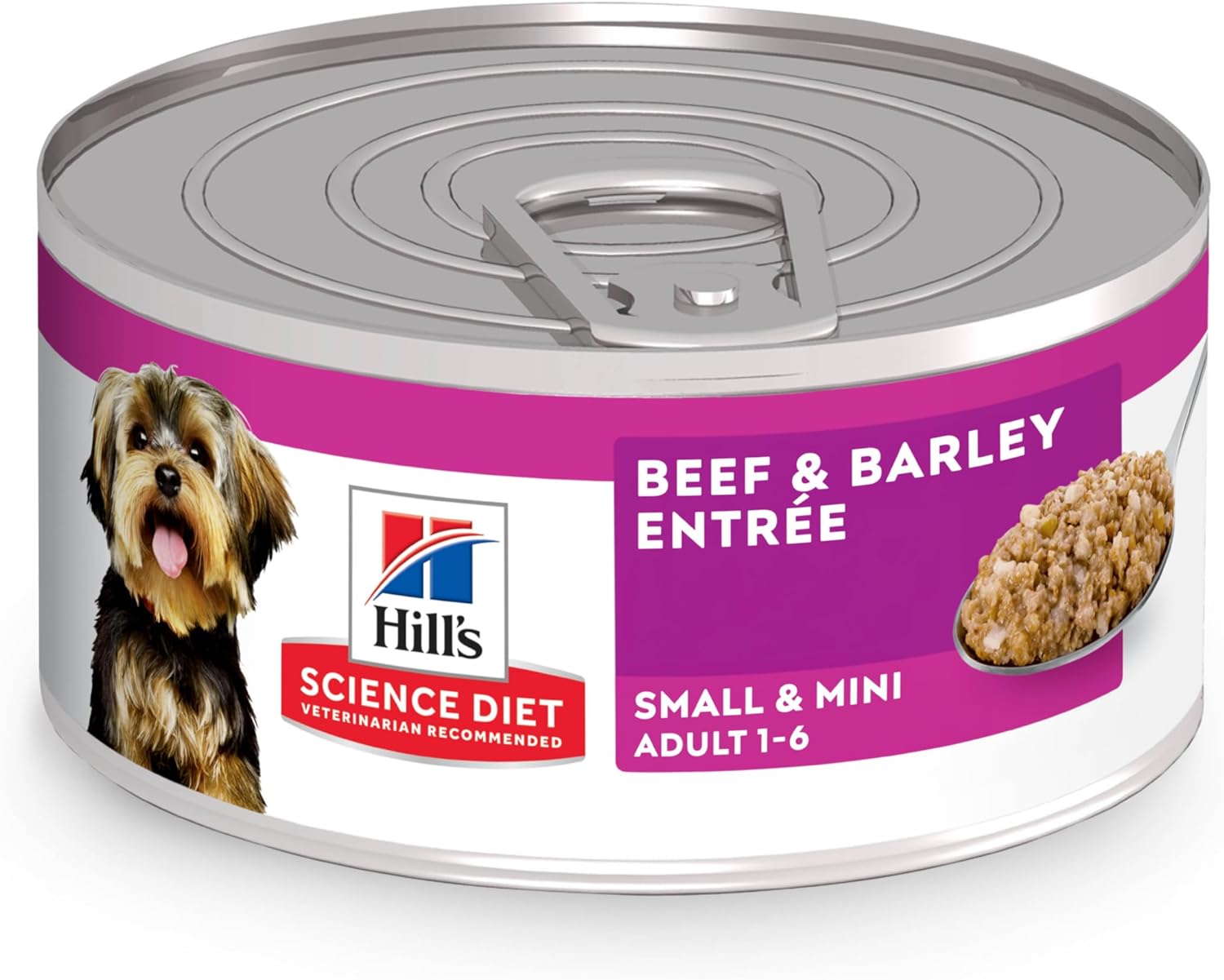 Hill'S Science Diet Small & Mini, Adult 1-6, Small & Mini Breeds Premium Nutrition, Wet Dog Food, Beef & Barley Loaf, 5.8 Oz Can, Case Of 24