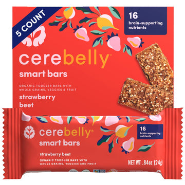CEREBELLY Organic Strawberry Beet Smart Bars, 4.2 OZ