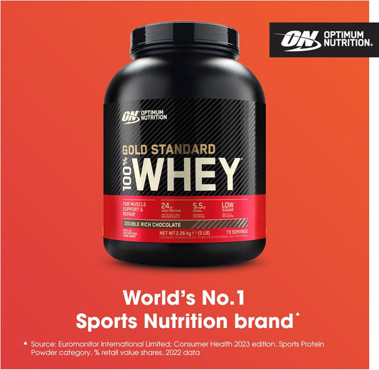 Optimum Nutrition Gold Standard Whey Muscle Building And Recovery Protein Powder With Naturally Occurring Glutamine And Amino Acids, Vanilla Ice Cream, 76 Servings, 2.28Kg, Packaging May Vary
