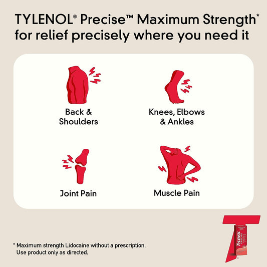 Tylenol Maximum Strength 4% Lidocaine Pain Relieving Cream for Back, Knee & Joints - Penetrating, Fragrance Free, 4oz