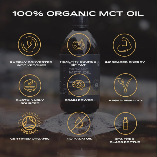 Ape Nutrition C8 & C10 Mct Oil 100% Pure Coconut | Supports Keto Diet, Ketone Boost Intermittent Fasting For Energy & Mental Clarity, Vegan | 500Ml Add To Drinks, Smoothies, Soups
