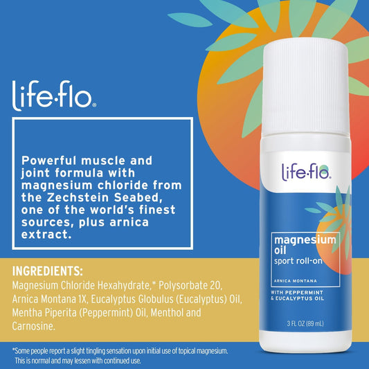 Life-flo Pure Magnesium Oil Spray w/Concentrated Magnesium Chloride from The Zechstein Seabed, Calming Relief and Relaxation, Soothes Muscles and Joints, 60-Day Guarantee, Not Tested on Animals, 2oz