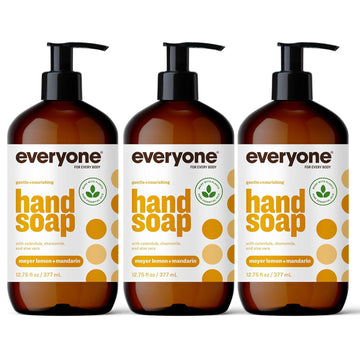 Everyone Liquid Hand Soap, 12.75 Ounce (Pack Of 3), Meyer Lemon And Mandarin, Plant-Based Cleanser With Pure Essential Oils