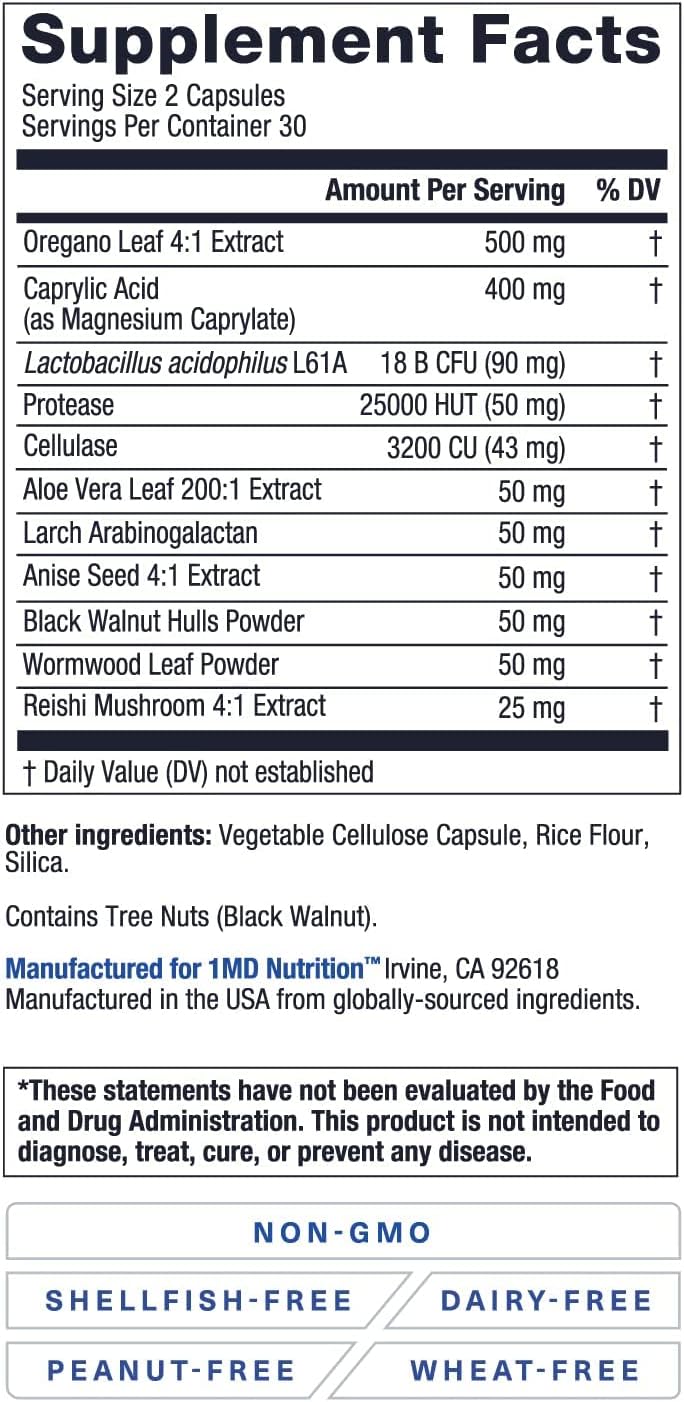 1MD Nutrition BalanceMD Vaginal Probiotics | Oregano & Caprylic Acid with Lactobacillus & Digestive Enzymes | Promotes Intestinal Flora Balance | 60 Capsules : Health & Household