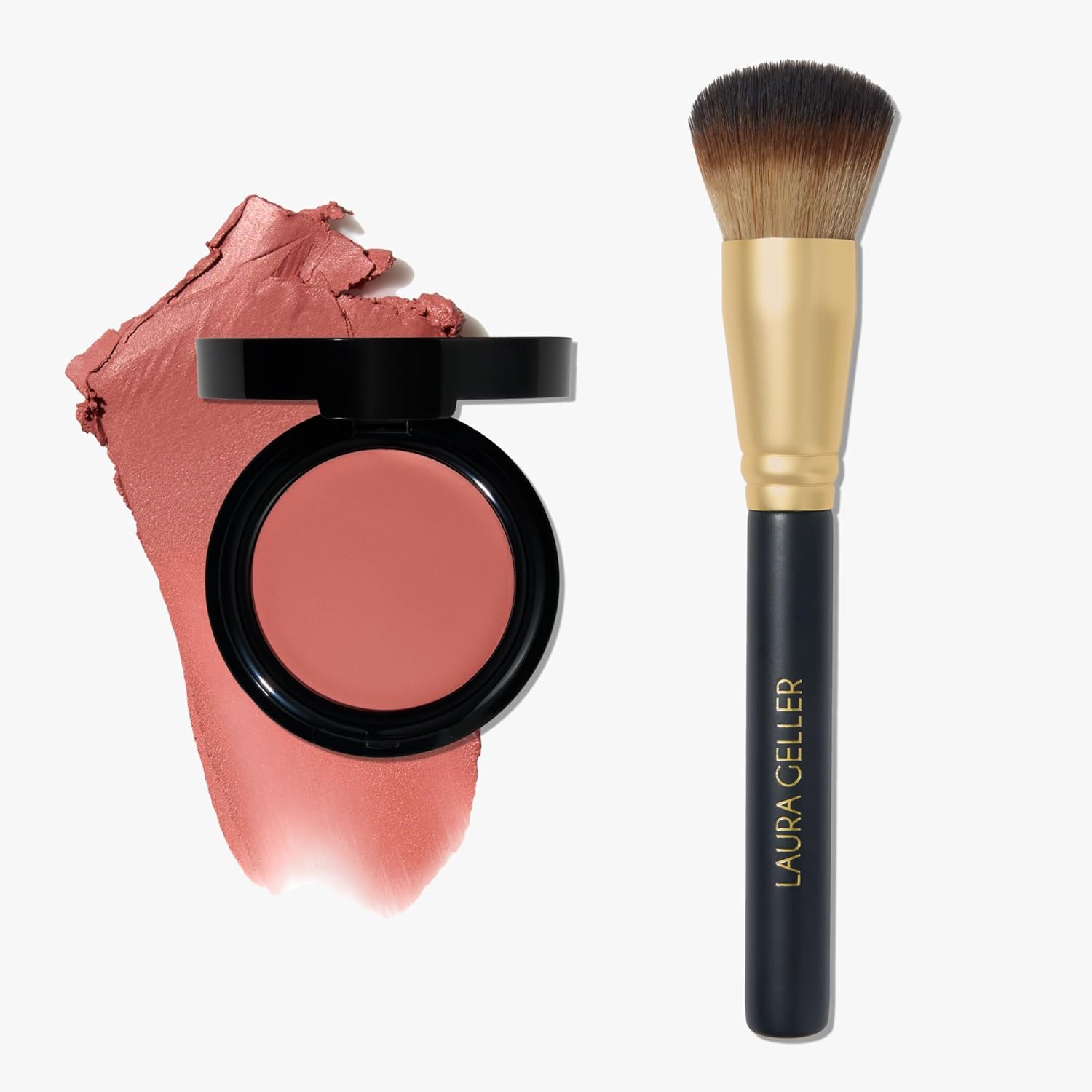 Laura Geller New York The Wonder Balm Starter Kit - The Wonder Balm & Brush - Pinch-Me Pink - Hydrating Weightless Beauty Balm For Face & Lips