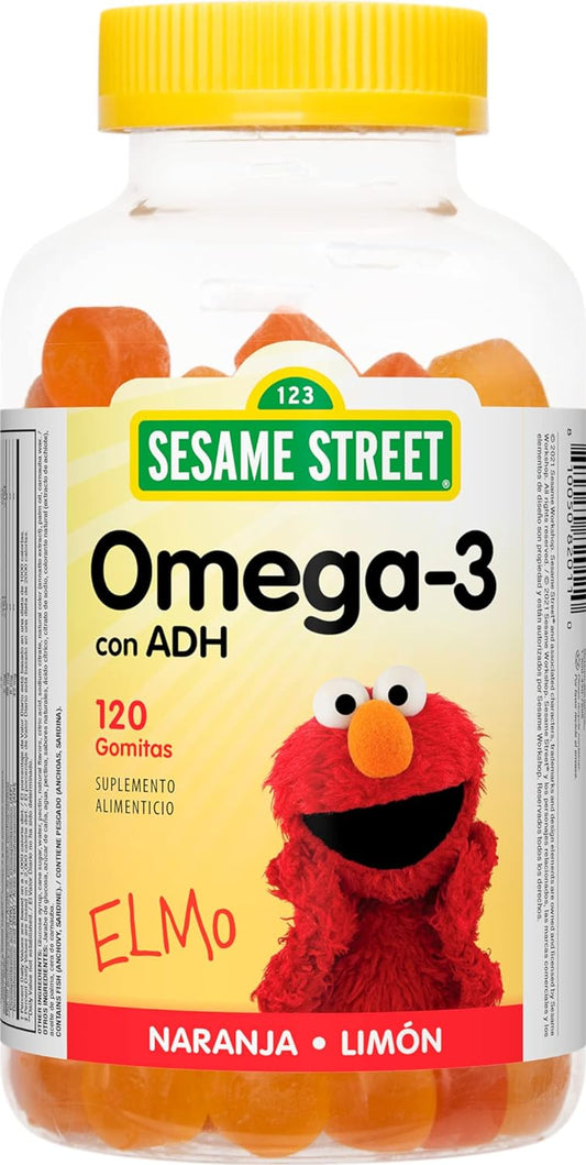 Sesame Street Omega 3 Gummies for Kids, 120 Gummies, 4 Month Supply, N