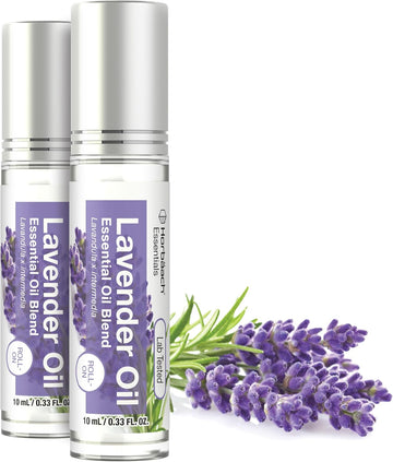 Horbäach Lavender Essential Oil Roll On Blend | .33 Fl Oz (Pack Of 2) | Roller For Skin