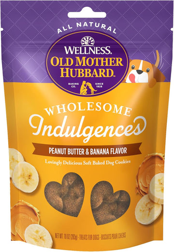 Old Mother Hubbard Wellness Wholesome Indulgences Peanut Butter & Banana Flavor Natural Dog Treats, 10 Ounce Bag
