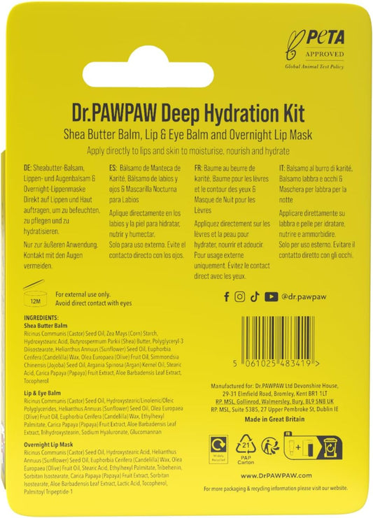 Dr.Pawpaw Shimmering Trio Gift Set: Shimmer,True Coral,Rich Mocha Multi-Purpose Natural No Fragrance Balm For Hydrating Lips, Skin, Hair, Cuticles, Nails & Beauty Finishing (10 Ml Each)
