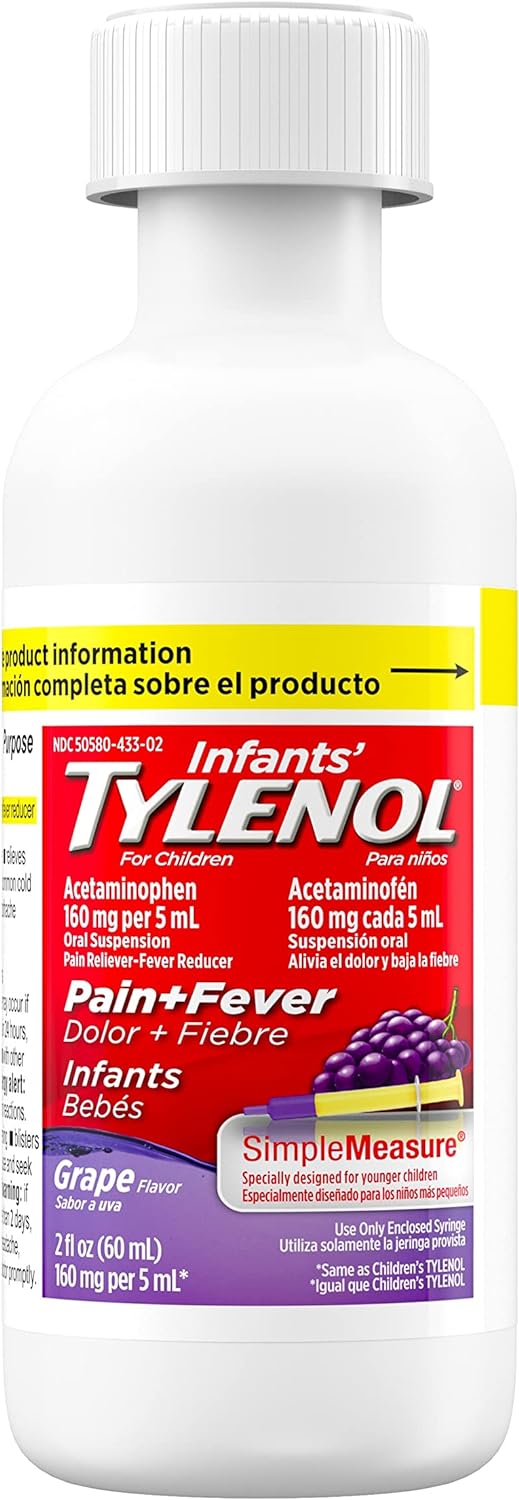 Infants' Tylenol Oral Suspension, Grape, 2 Fl. Oz