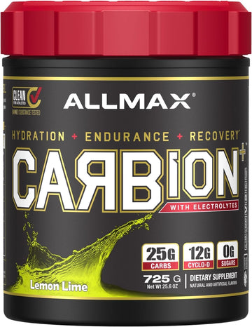 Allmax Nutrition Carbion+, Maximum Strength Electrolyte And Hydration Energy Drink, Lemon Lime, 870G