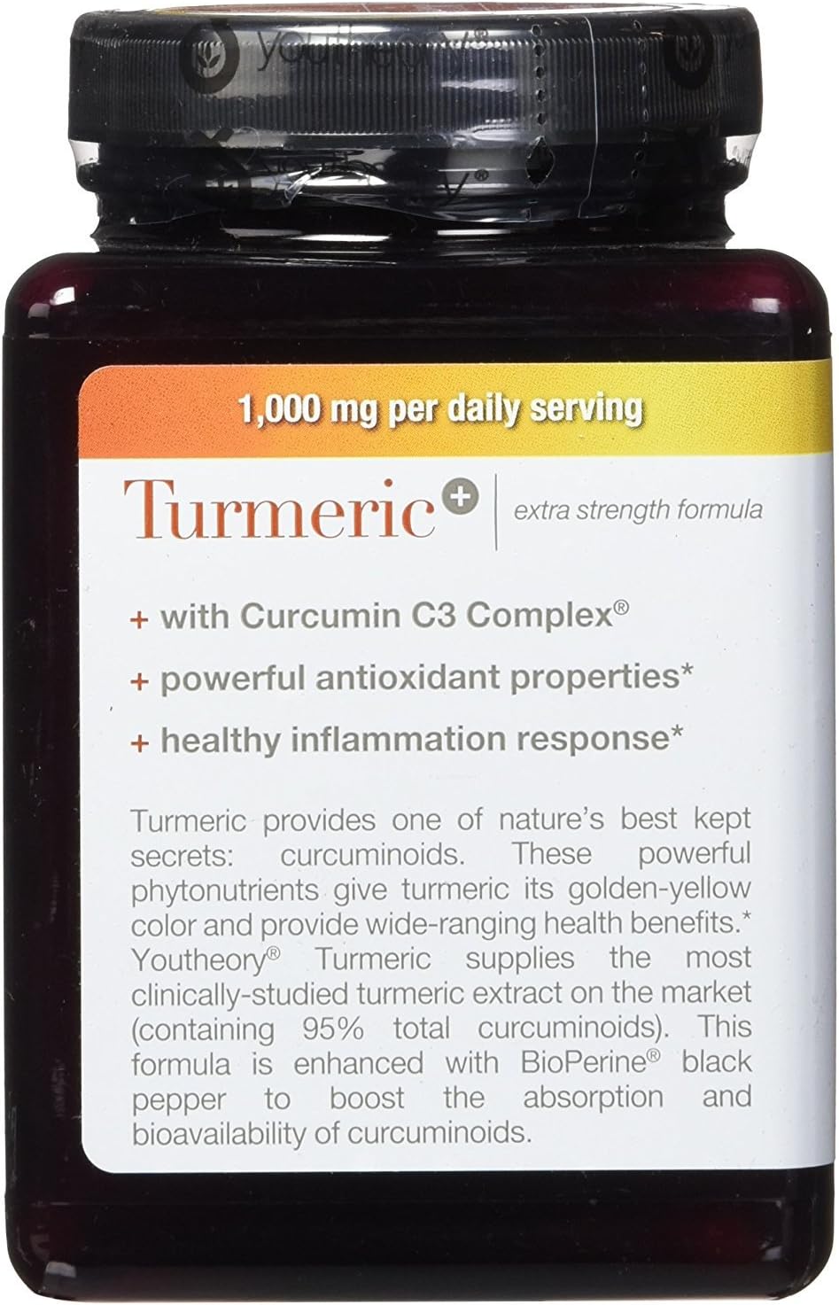 Youtheory Turmeric Extra Strength Formula Capsules 1,000 mg per Daily