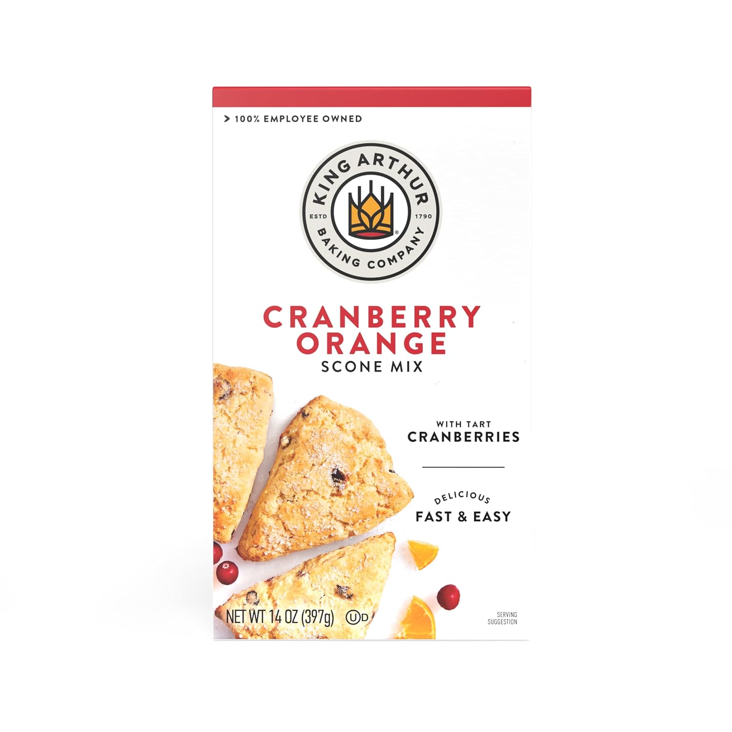 King Arthur, Cranberry Orange Scone Mix, Signature Recipes, Non-GMO Project Verified, Certified Kosher, 14 Ounces