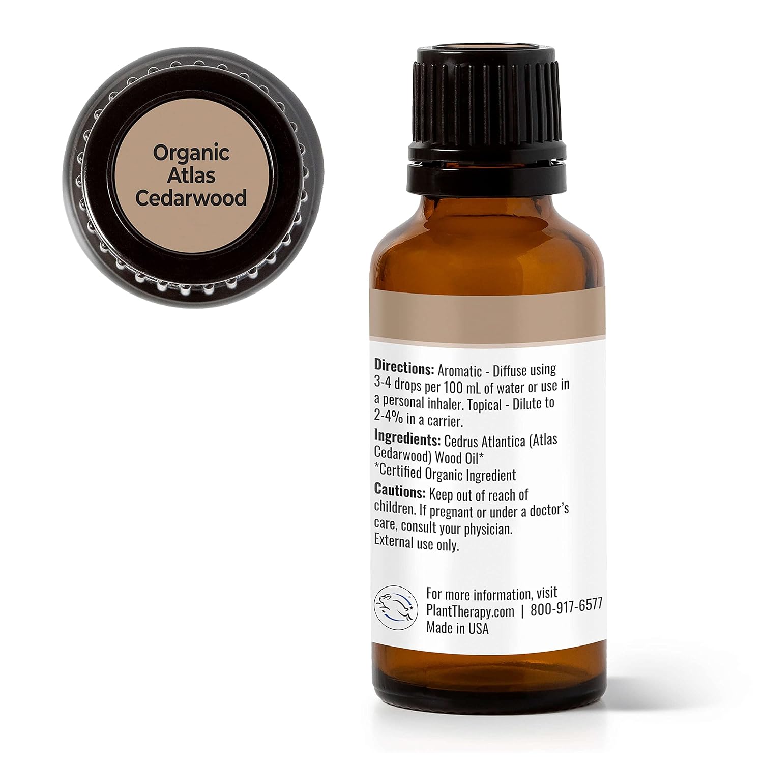Plant Therapy Organic Atlas Cedarwood Essential Oil 100% Pure, USDA Certified Organic, Undiluted, Natural Aromatherapy, Therapeutic Grade 30 mL (1 oz) : Health & Household