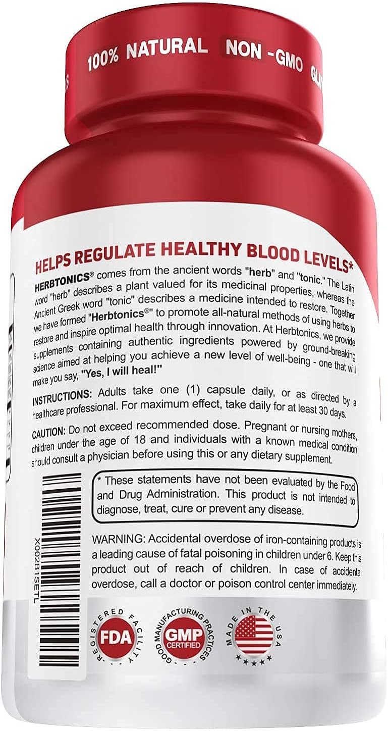 Blood Booster Iron Supplements For Women And Men | Vit C, Beet Root, Folate | Supports Energy & Red Blood Cell Production | No Side Effects | 30 Vegan Capsules : Health & Household