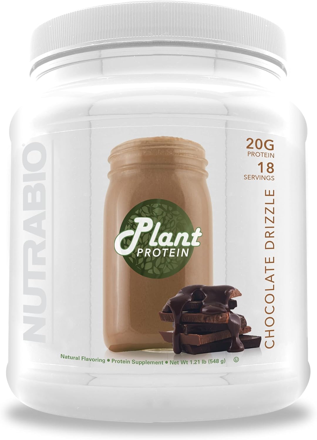 NutraBio Plant Protein ? Complete Amino Acid Profile ? 20G of Protein per Scoop ? Gluten and Dairy Free, Zero Fillers, Naturally Sweetened, Non-GMO, USA Made Protein Powder (Chocolate Drizzle)