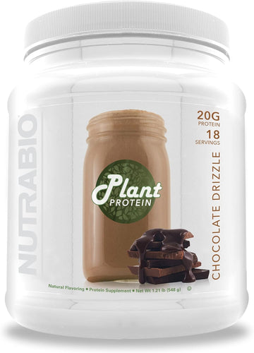 NutraBio Plant Protein ? Complete Amino Acid Profile ? 20G of Protein per Scoop ? Gluten and Dairy Free, Zero Fillers, Naturally Sweetened, Non-GMO, USA Made Protein Powder (Chocolate Drizzle)