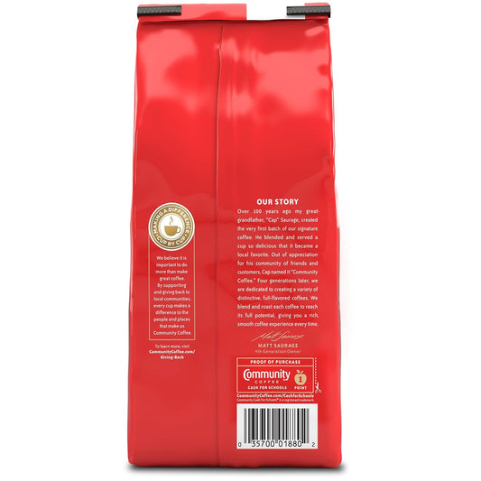 Community Coffee Breakfast Blend Whole Bean Coffee, Medium Roast, 12 Oz Bag