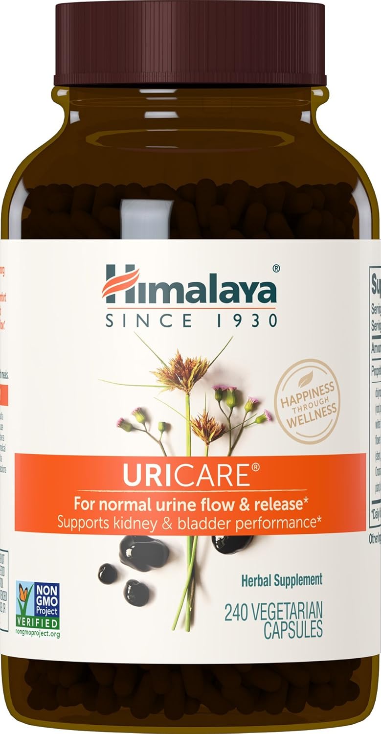 Himalaya Uricare Herbal Supplement, Kidney & Bladder Support, Urinary Tract & Urine Flow Support, Caffeine Free, Non-Gmo, Gluten Free, Vegetarian, 240 Capsules, 60 Day Supply