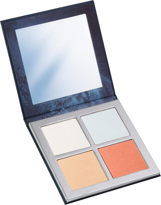 Pippa Of London Eclipse Highlighter Palette 381 Make Up For Cheeks And Face With 4 Luxury Highlighters In A Silver Gold Case With Mirror