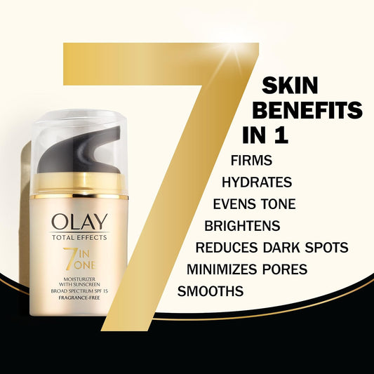 Olay Total Effects 7-In-1 Anti-Aging Face Moisturizer With Spf 15, Fragrance-Free 1.7 Oz