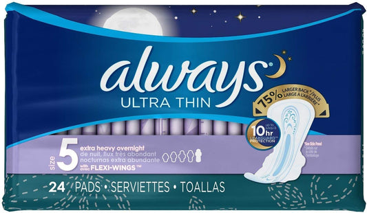 Always Pads Ultra Thin Size 5-24 Count (2 Pack)
