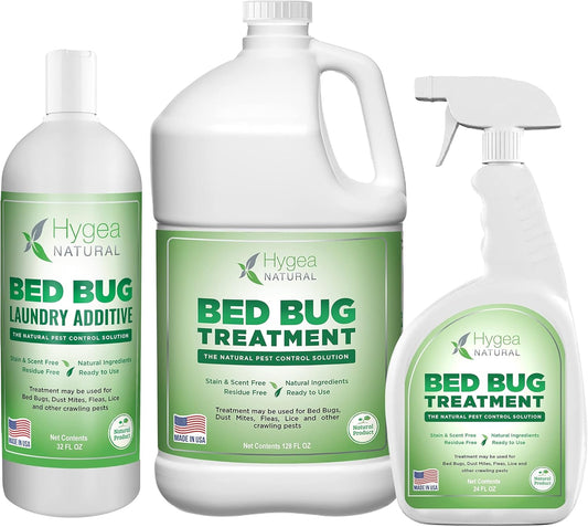 King Mattress And Bed Bug Defense Bundle - Exterminator Kit (Bed Bug Spray 24 Oz, Refill 128 Oz & Laundry Treatment 32 Oz), King Mattress Cover, & 2 King Pillow Protectors