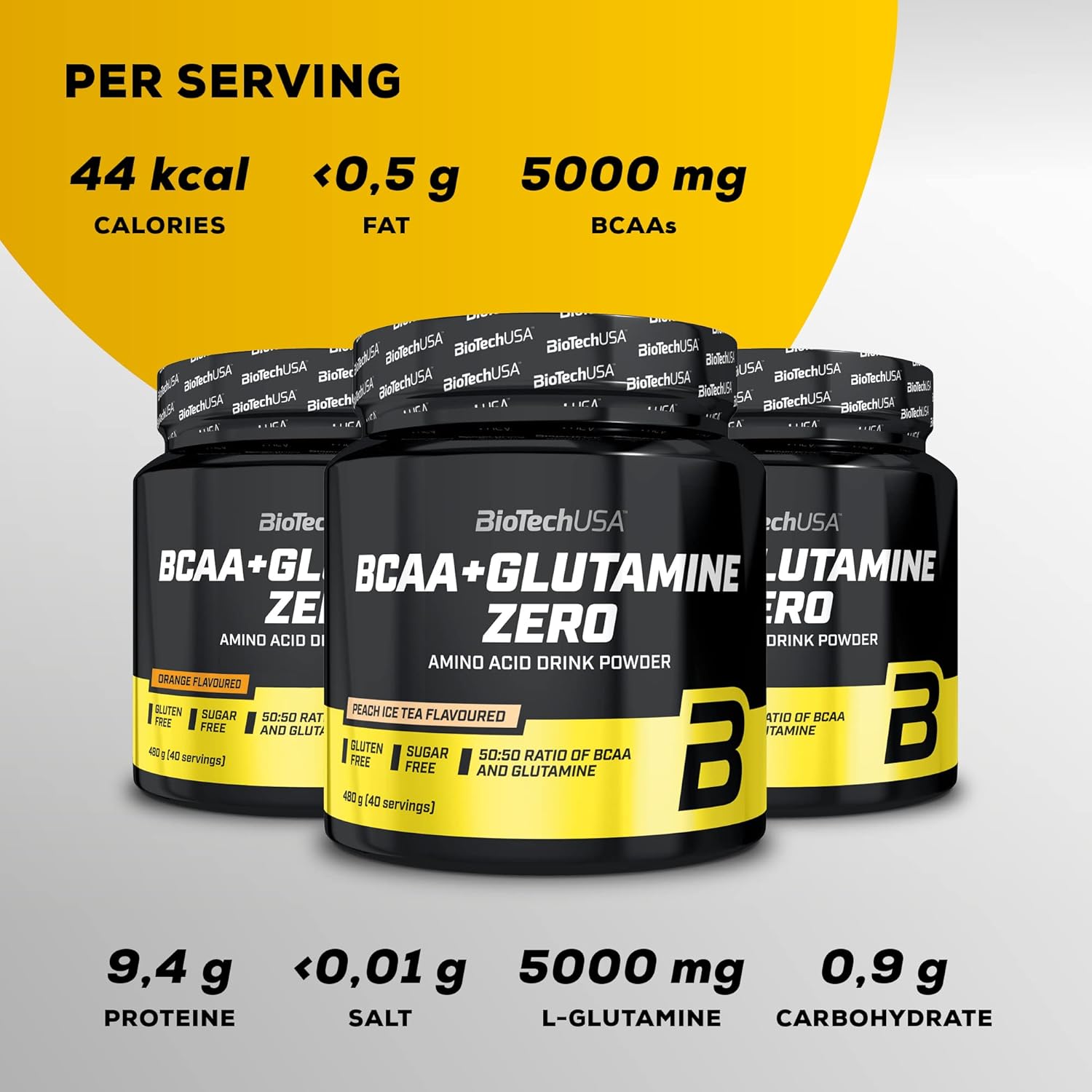 BioTechUSA BCAA + Glutamine Zero | 40 Servings | Vegan | Sugar-Free | Gluten-Free | 2:1:1 Ratio BCAAs | 480 g | Lemon : Amazon.co.uk: Health & Personal Care